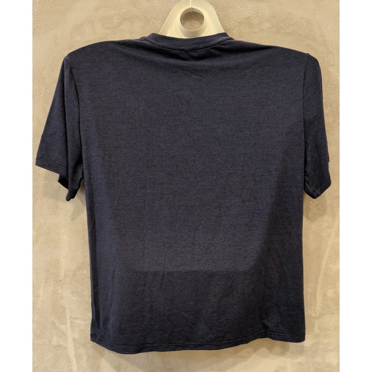 Men's Navy Blue Stretch T-Shirt Size S Polyester Elastane Athletic Casual Tee gallery