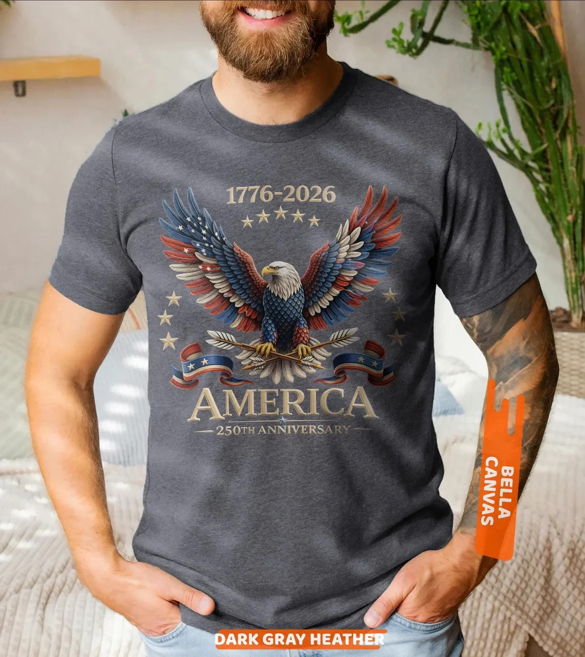 1776-2026 America 250 Years Patriotic Bald Eagle Independence Day T-Shirt gallery