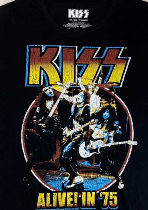 KISS Alive In 75 2XL Black Graphic Band Tour Shirt NWOT gallery
