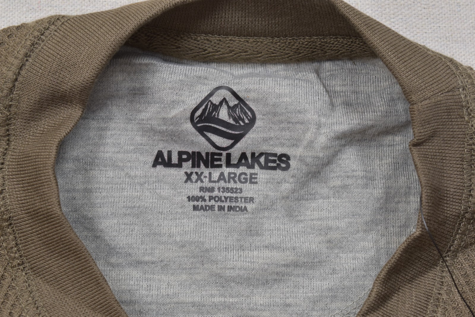 Alpine Lakes Men's XX-Large Brown Waffle Knit Performance Long Sleeve Tee Shirt gallery