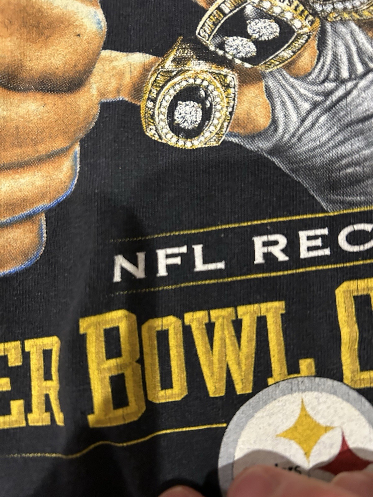 Vintage Pittsburgh Steelers Shirt XL Reebok One for the Other Thumb Super Bowl 6 gallery