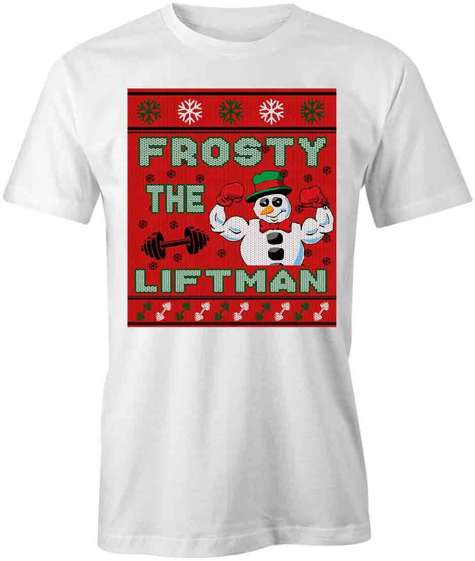 FROSTY THE LIFTMAN TShirt Tee Short-Sleeved Cotton CHRISTMAS XMAS GYM S1WCA803