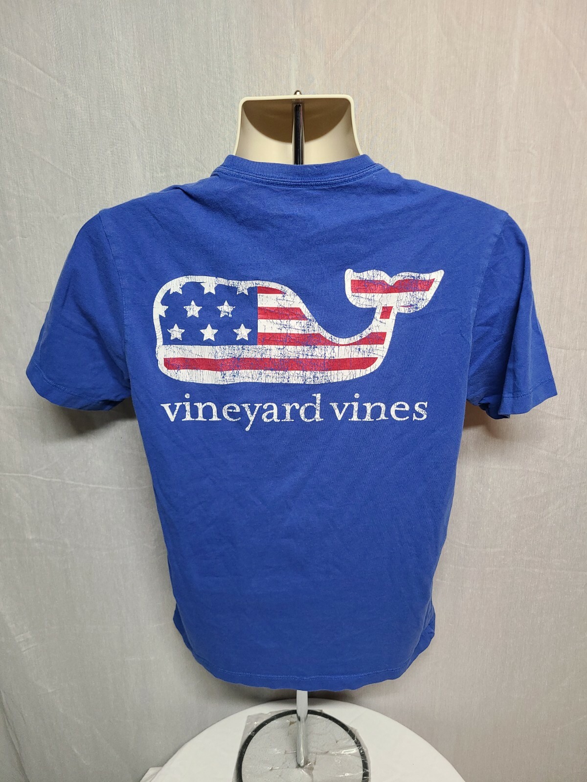 Vineyard Vines American Flag Whale Adult Blue XS TShirt gallery