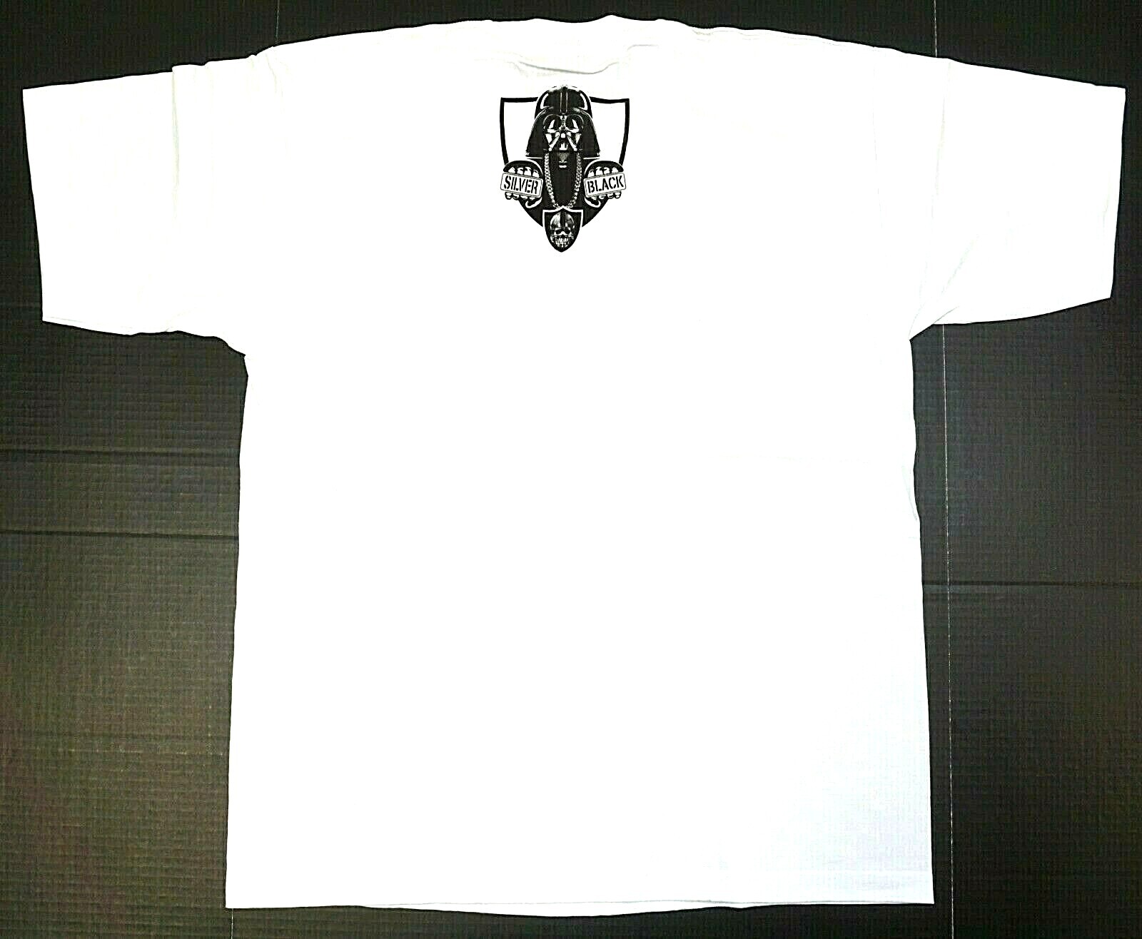 DARTH RAIDER T-shirt Silver Black Raiders Nation Tee Men's 100% Cotton White New gallery