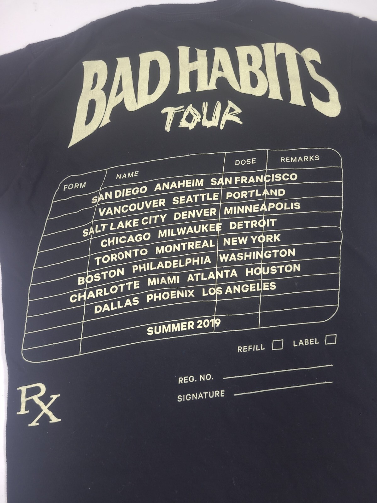 NAV XO Bad Habits Tour Shirt. Medium gallery