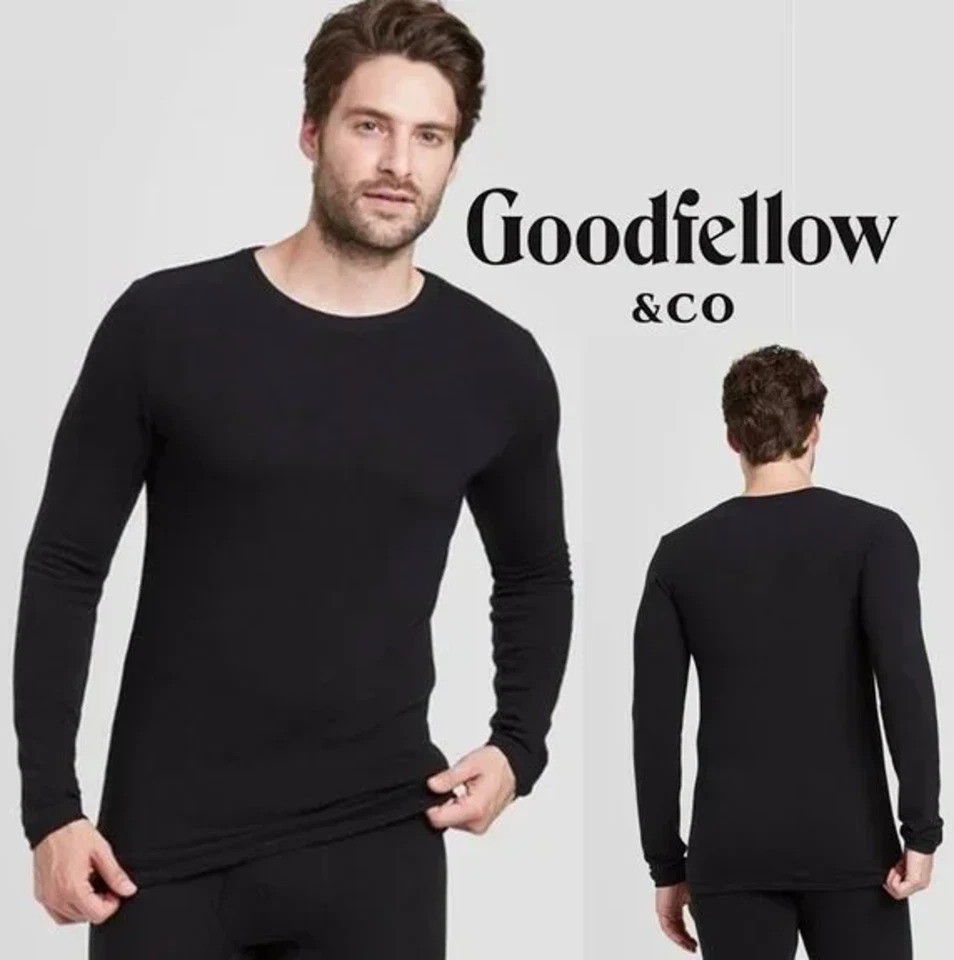 Goodfellow & Co Men’s S 34/36 Black Premium Ultra Soft Thermal Long Sleeve Shirt
