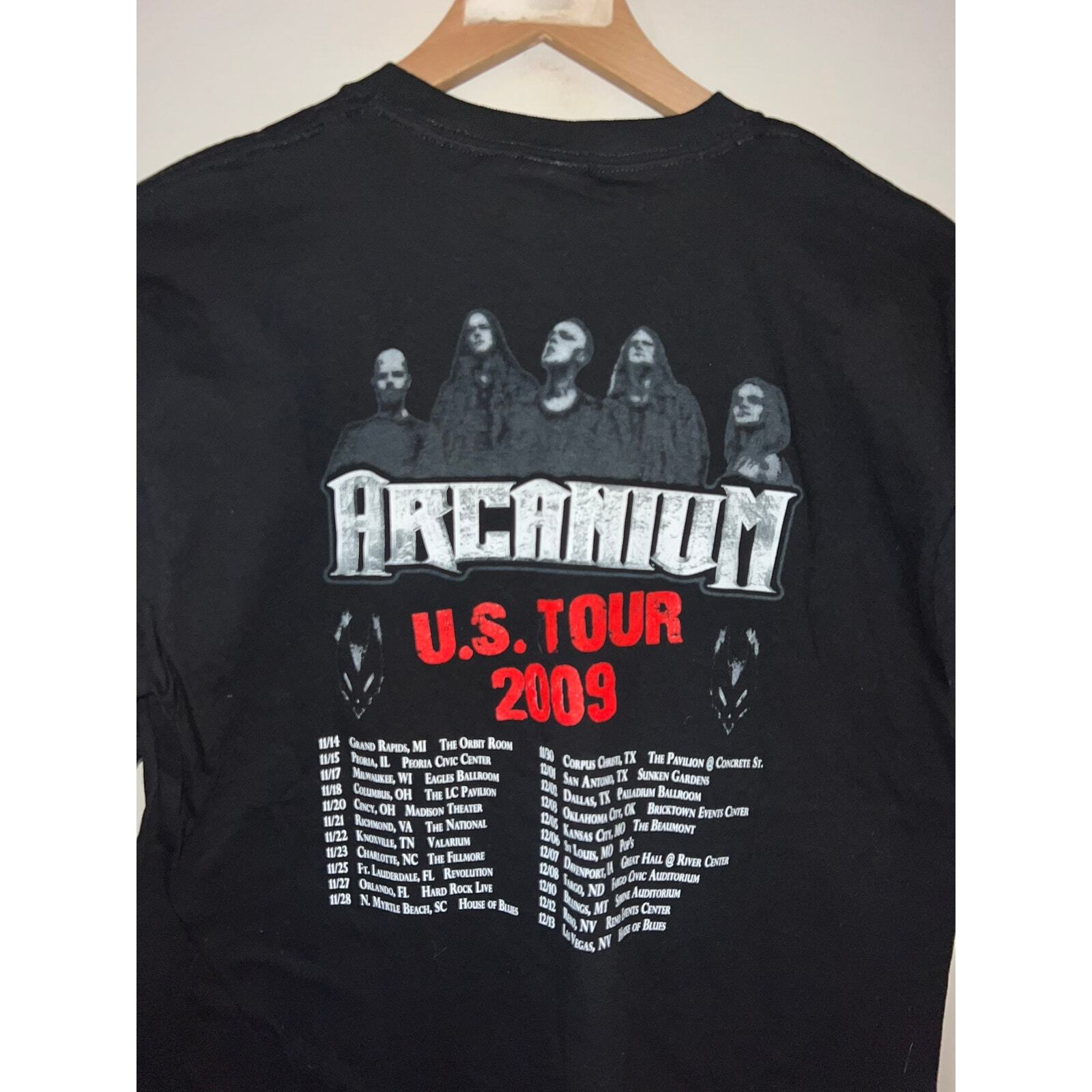 2009 US Tour Arcanium Metal Music Tour Concert Black Shirt Tee 2000s M Medium gallery
