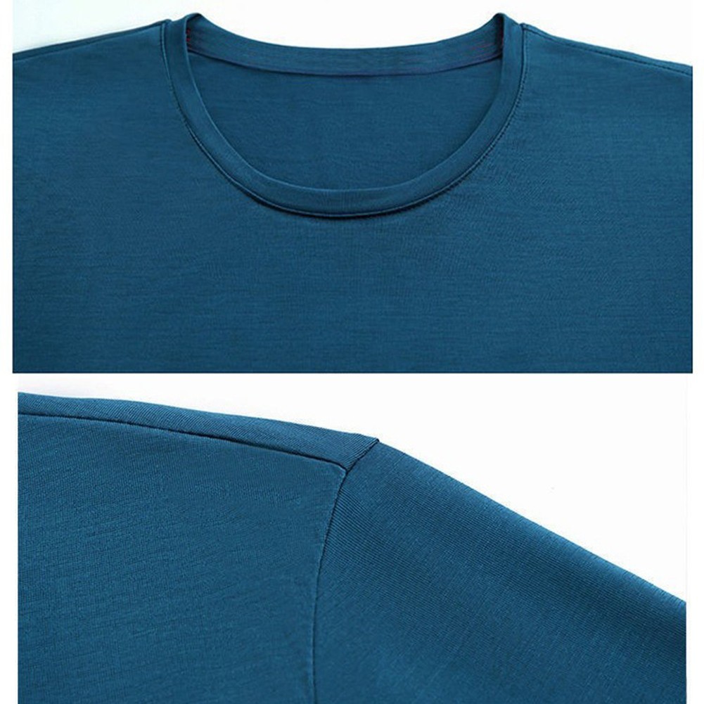 Men's Ice Silk Casual T-Shirt Short Sleeve Round Neck Running Sport Top gallery
