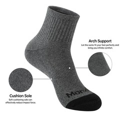 Mens 100% Cotton Cushioned Moisture Wicking Ankel Socks, Athletic Performance…