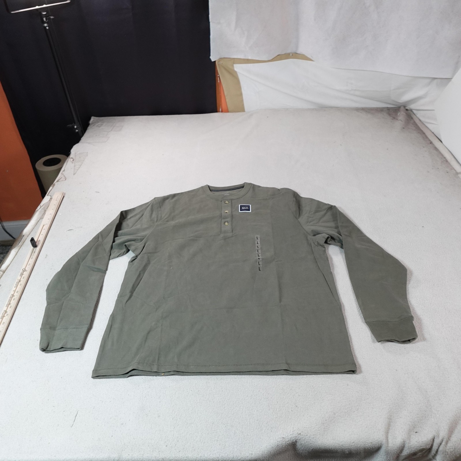 Sonoma Shirt Mens Large Green Henley Long Sleeve Outdoor Camp Fish Life + Style