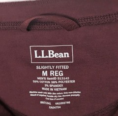 LL Bean Shirt Men Medium Maroon Henley Tee Slightly Fitted Outdoor Casual Work