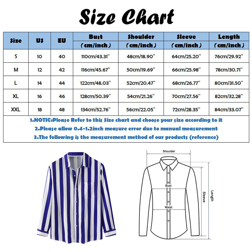 Men's Stripes Shirt Casual Slim Shirts Long Sleeve Button Down Tops Blouse gallery