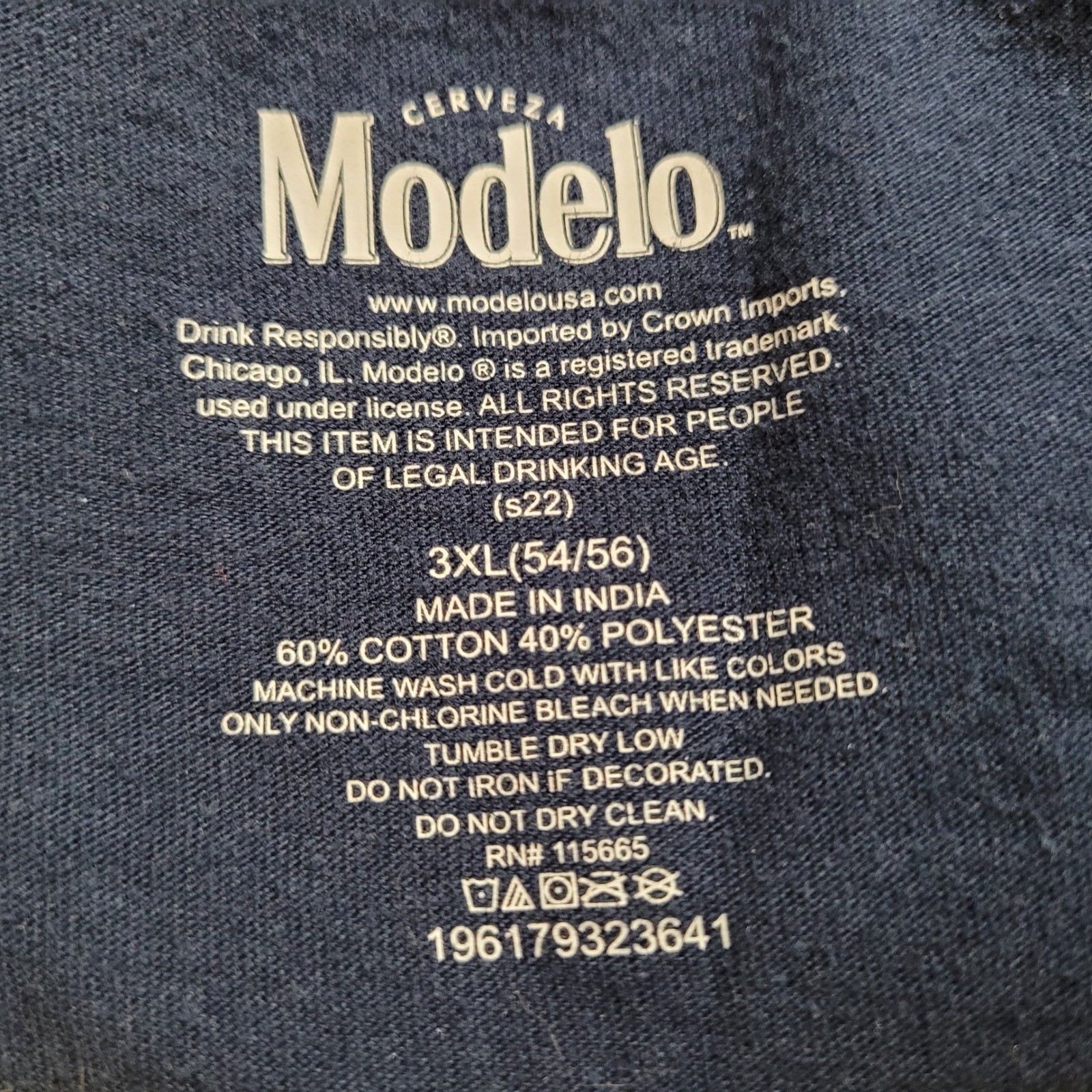 Modelo Tank Top Mens 3XL Blue Cerveza Graphic Sleeveless Beer Shirt 2 sided gallery