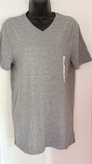 Goodfellow & Co Gray Solid T-Shirt S Short Sleeve V-Neck Standard Fit