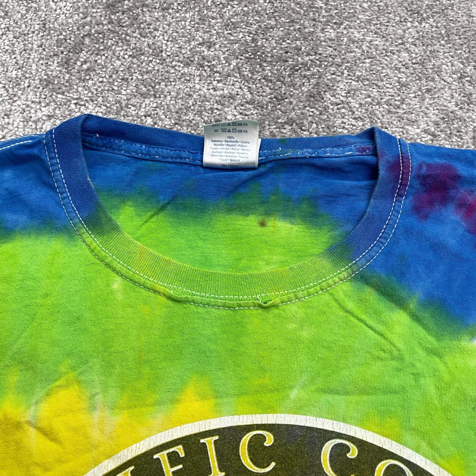 Colortone Tie-Dye Graphic T-Shirt Mens Large Multicolor Crew Neck Cotton Tee gallery