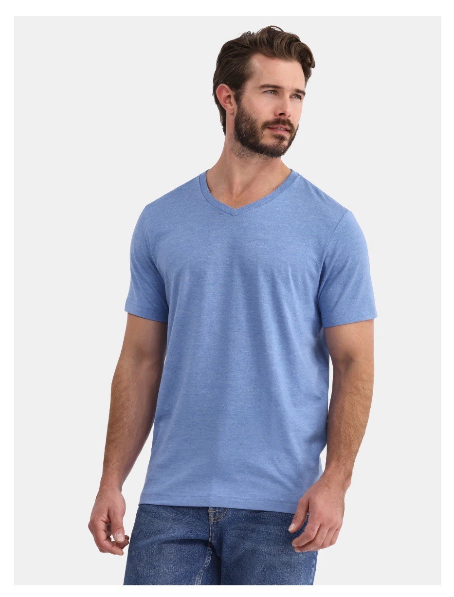 GEORGE Men’s Size S (34-36) V-Neck Tee Short Sleeve Shirt • Blue Ash Heather gallery