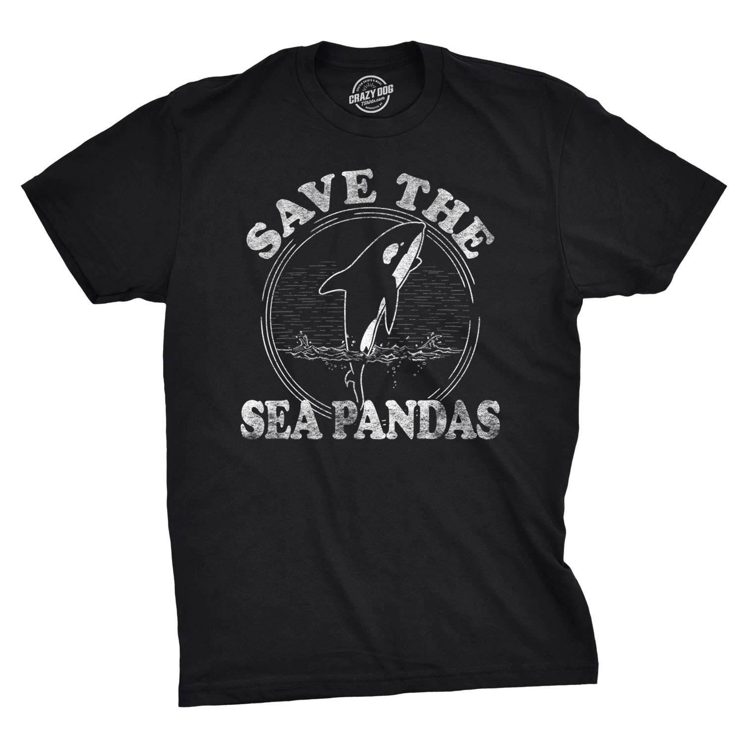 Mens Save The Sea Pandas Funny Whale Orca Dolphin Ocean Life T shirt gallery
