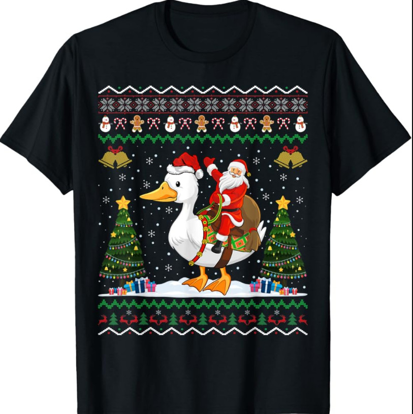 Christmas Duck full size t-shirt mwen women Black CH024 gallery