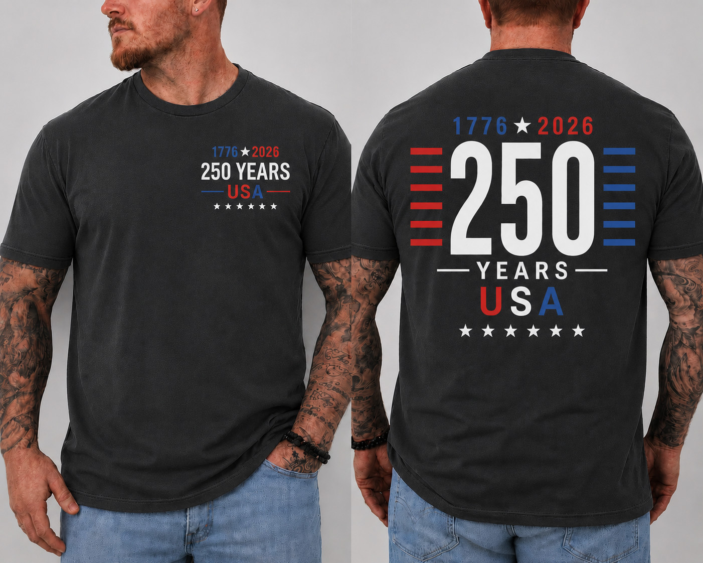 Patriotic USA Flag Zip Polo Shirt Men 1776-2026 Freedom Golf Shirt S-5XL gallery