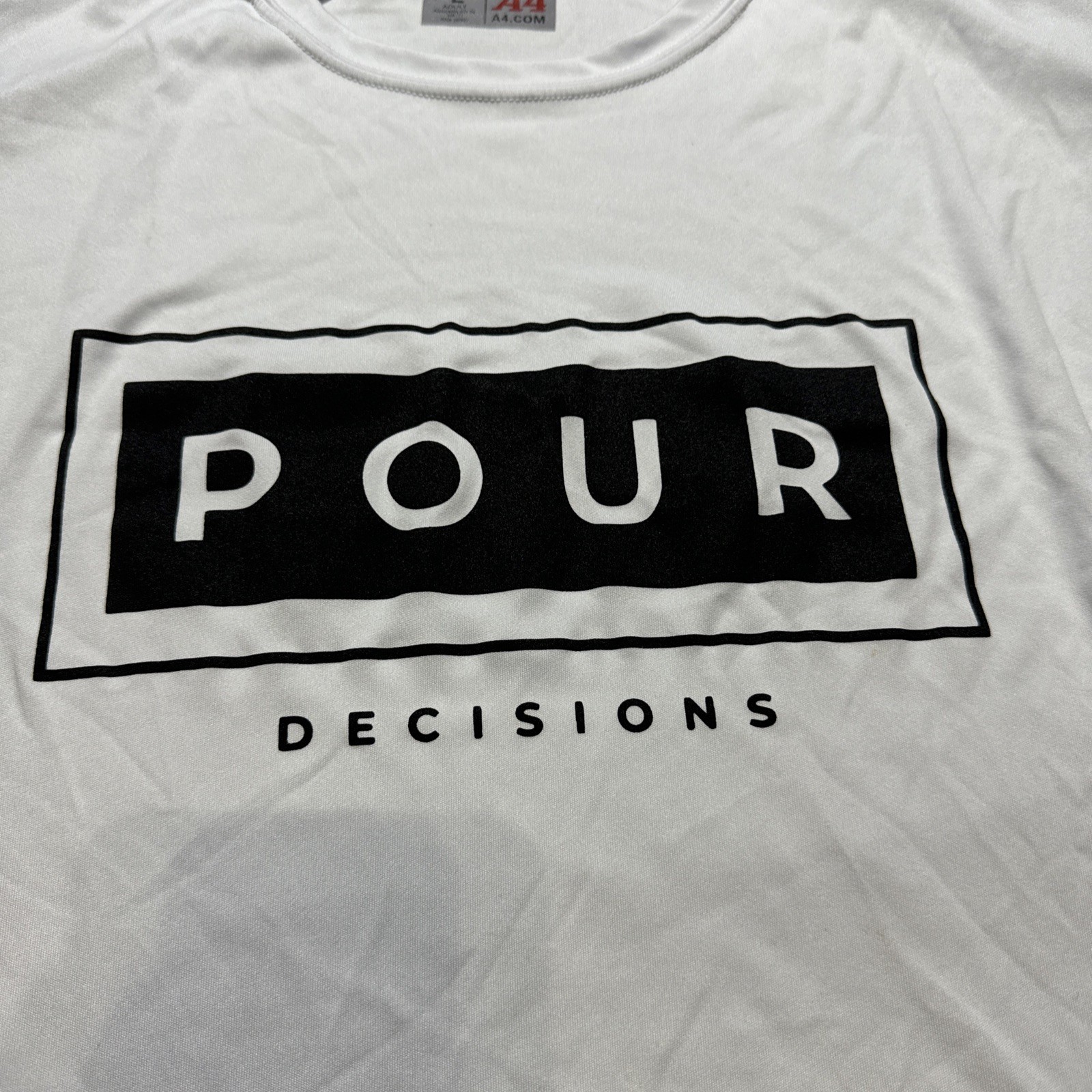 A4 Men Size Large White Athletic T-Short Pour Decisions gallery