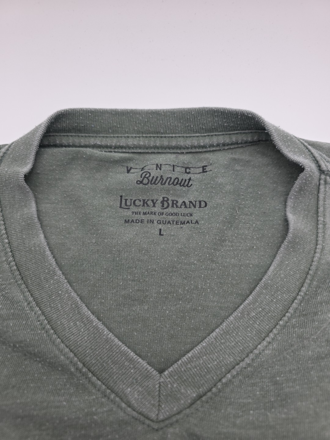 Venice Burnout Lucky Brand T-shirt Men L Green.#45650 gallery