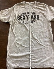 T-Shirt “Just Another Sexy-A*** Bald Guy” Large Cotton/Poly Gray Heater New