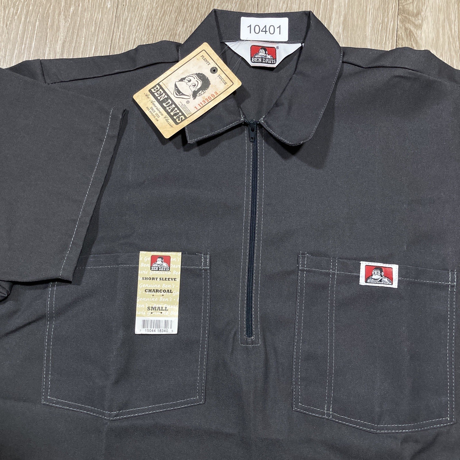 Ben Davis Shirt Small NEW Mechanic Work-wear Half Zip Button Up Tee NWT gallery