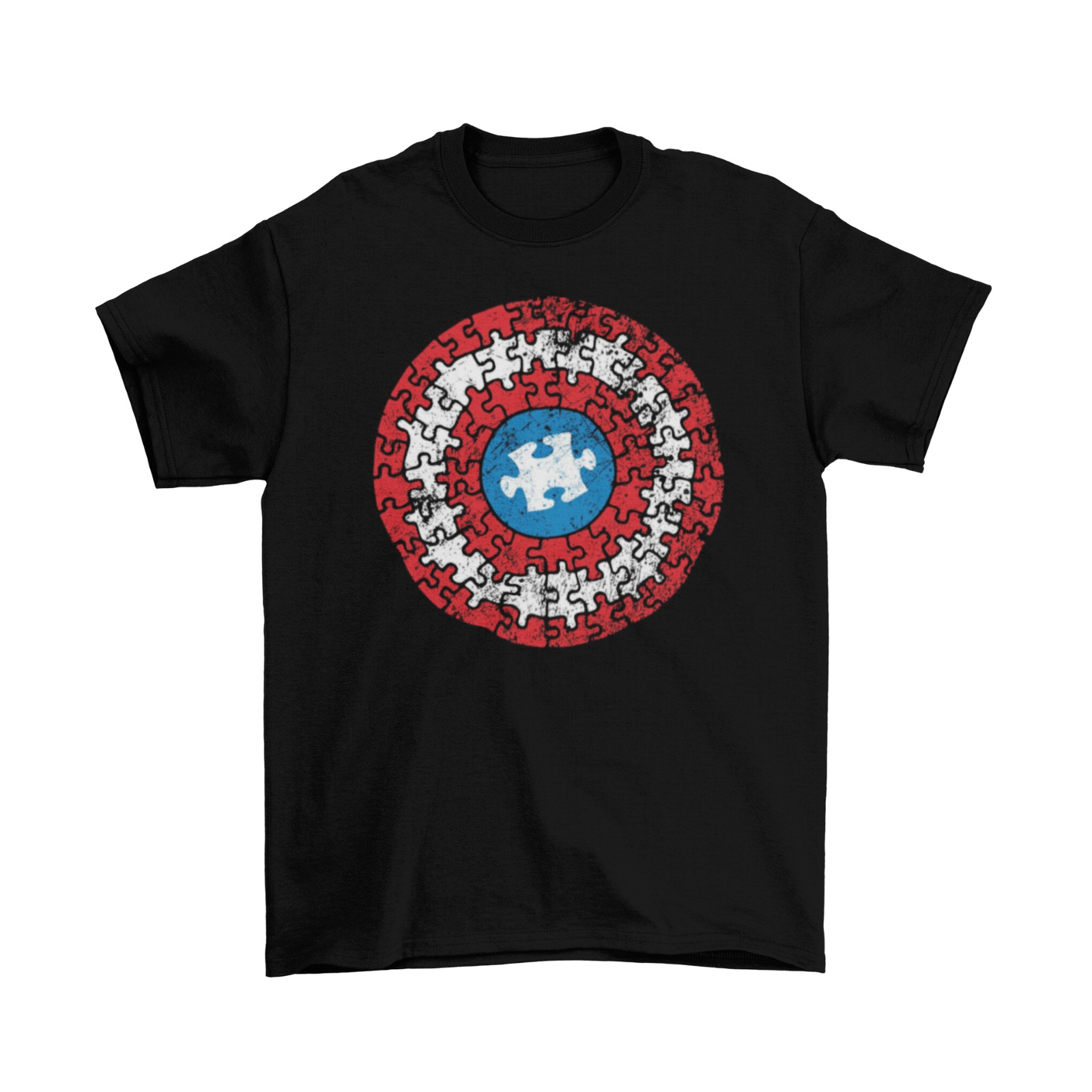 Captain America Autism Awareness T-Shirt Cotton Unisex Adult Puzzle Marvel New gallery