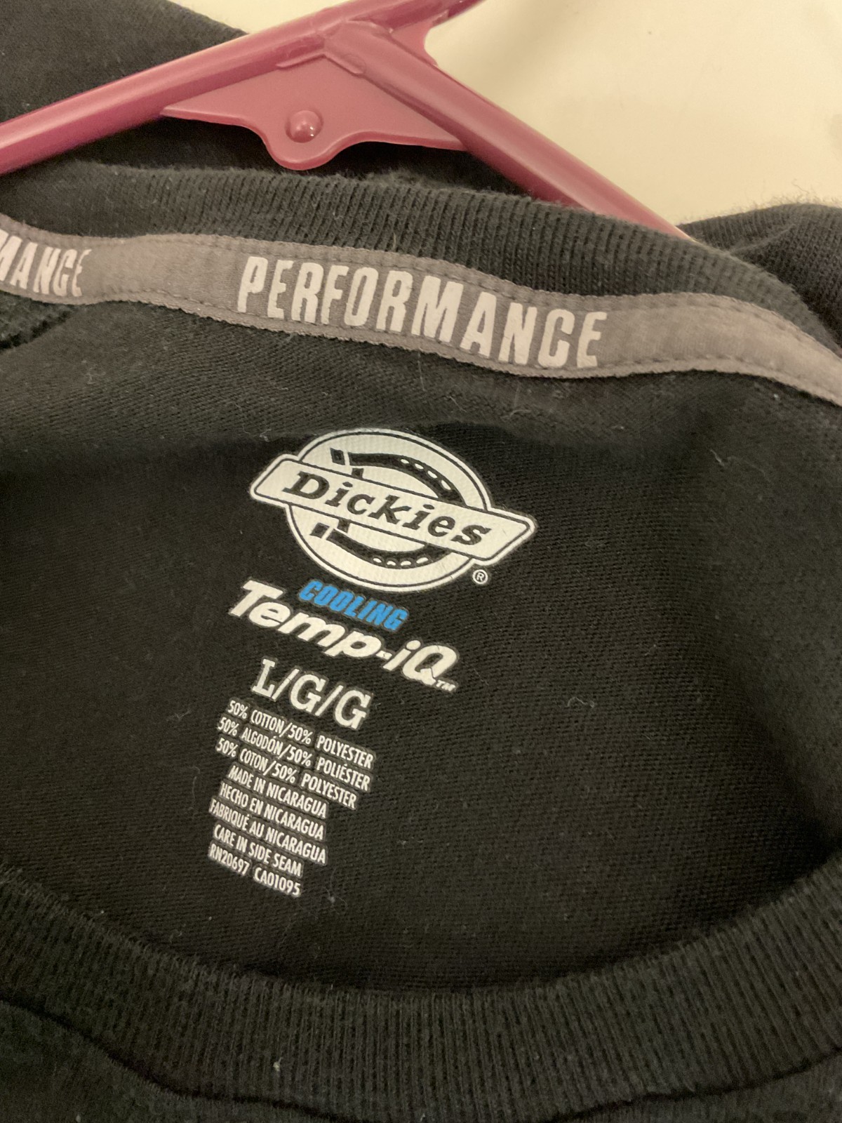 Dickies Temp-iQ Performance Pocket T-Shirt Black Short Sleeve Men’s L