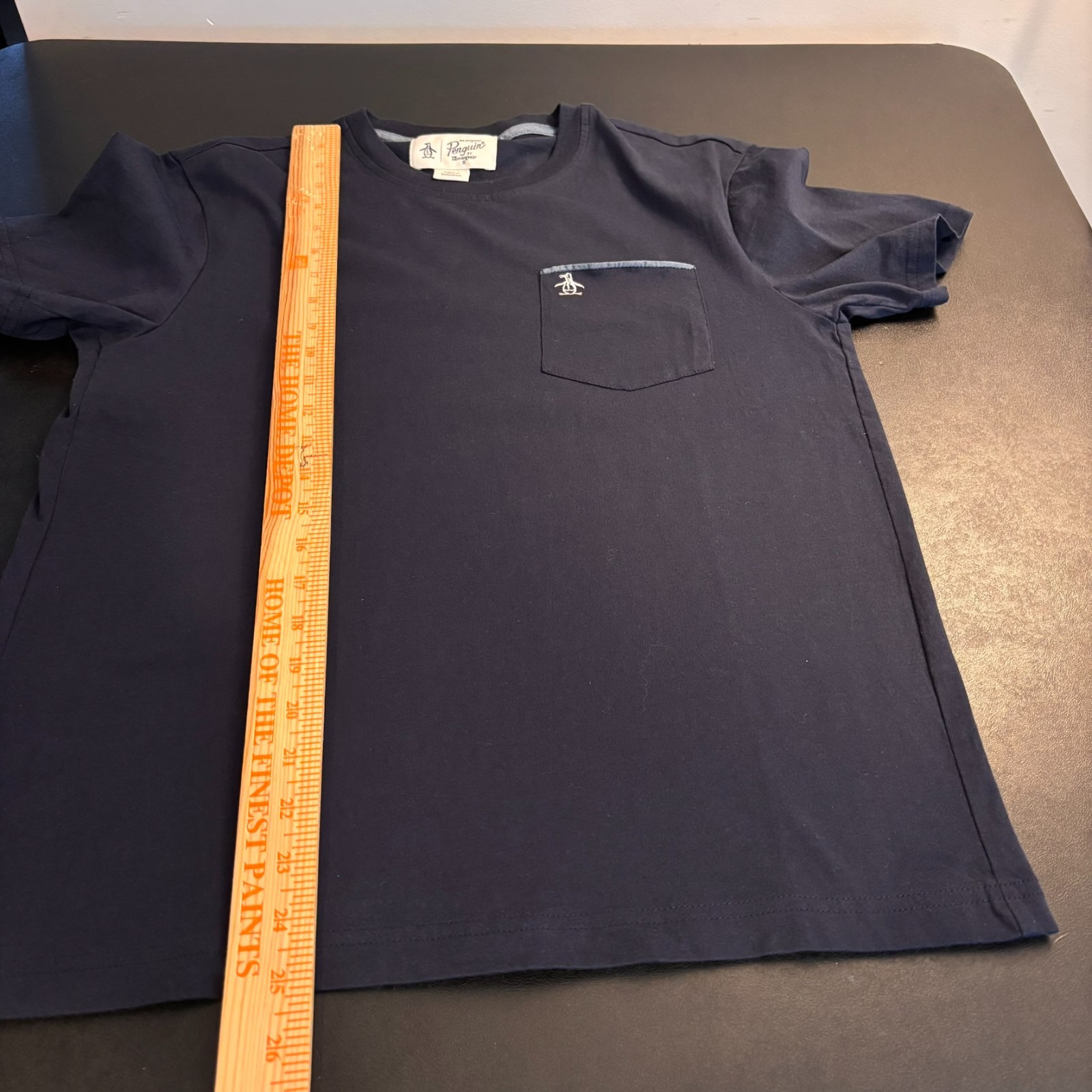 Original Penguin Mens Jersey Earl Tape Tipped Tee Navy Blue Small Classic Preppy gallery