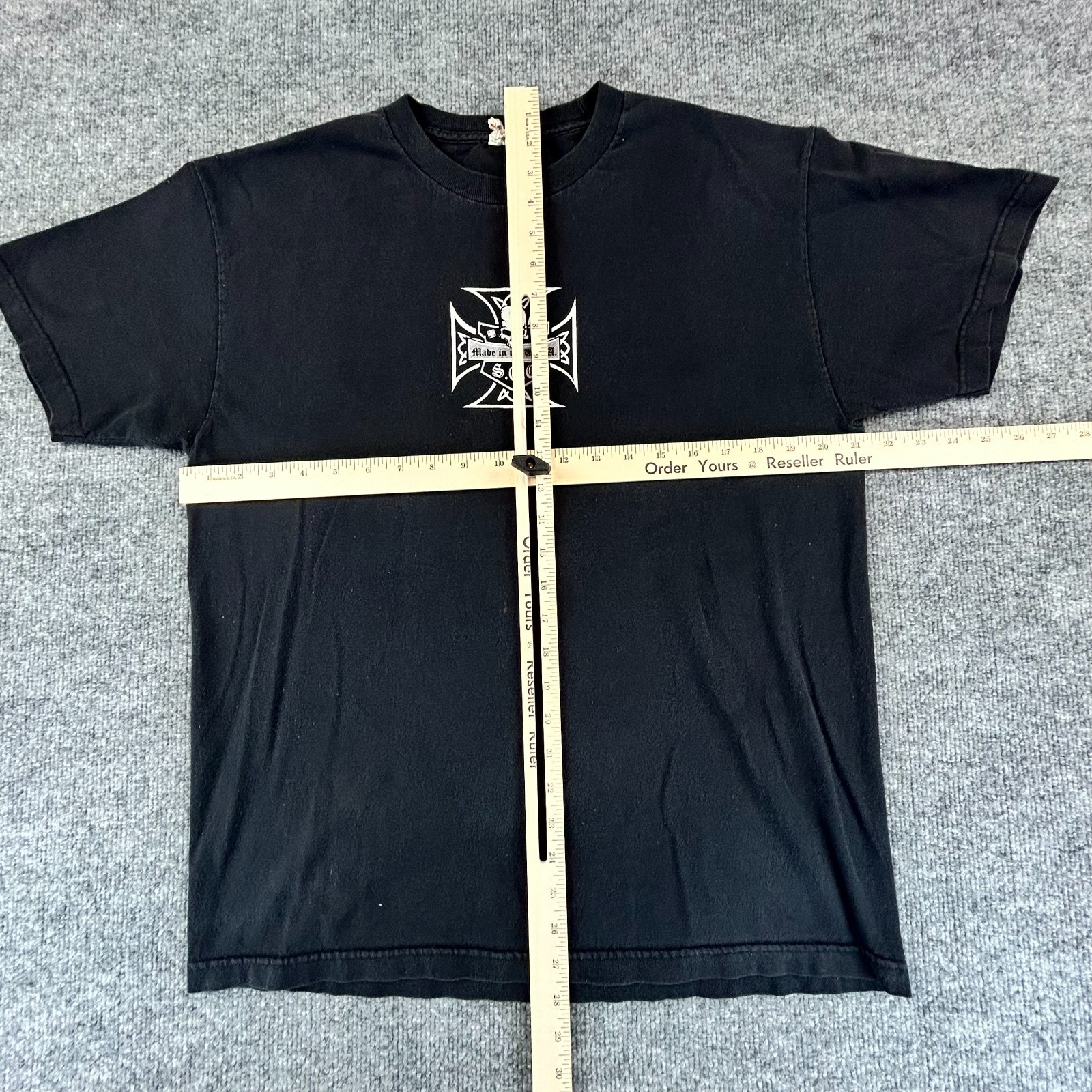 VINTAGE Social Outcast Shirt Mens L Black Iron Cross Skater Streetwear 90s Y2K gallery