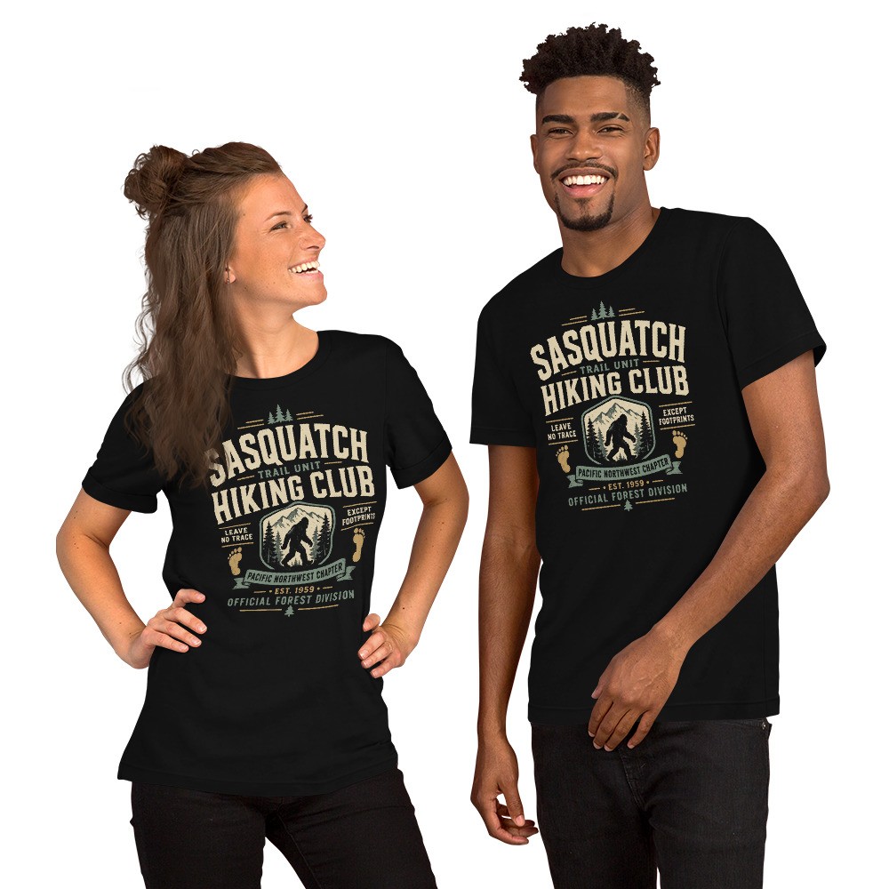 Sasquatch Hiking Club Shirt Bigfoot Cryptid Trail Pacific Northwest Tee XS-5XL gallery