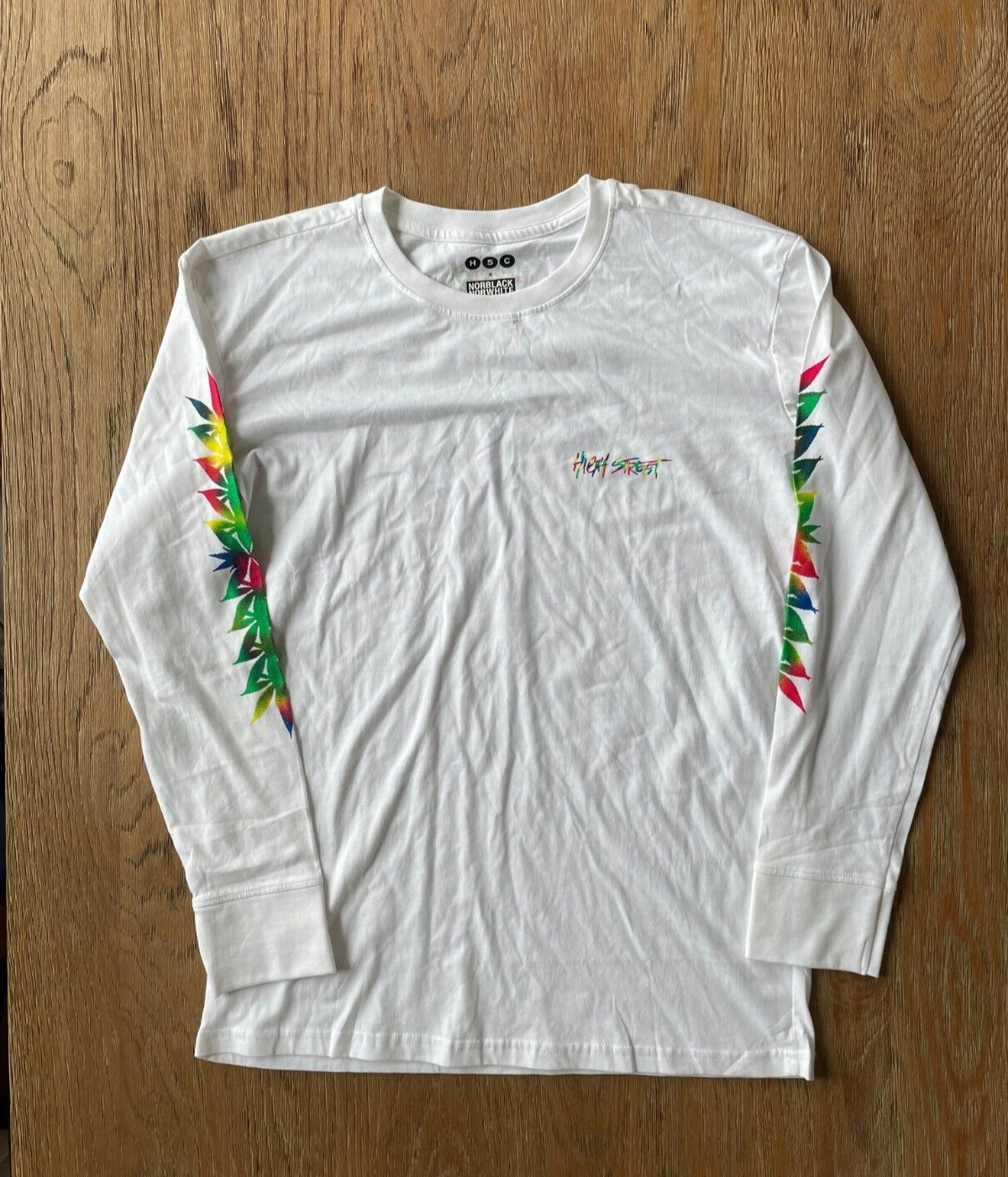 NWOT HSC x Norblack Norwhite White LS T-Shirt Tee High Street Cannabis Size M