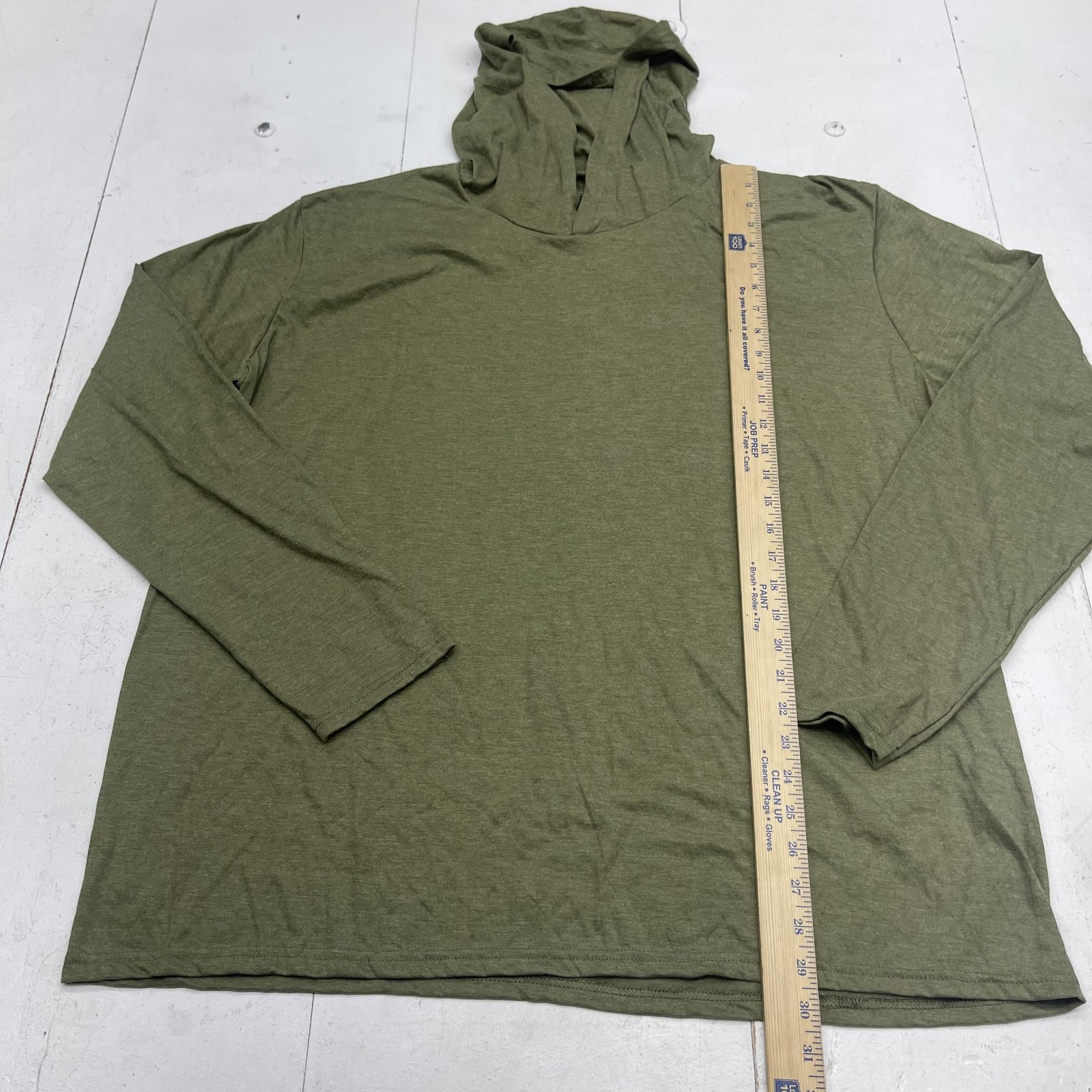 District Perfect Tri Hooded Shirt Mens 3XL Olive Green Long Sleeve Tri-Blend gallery