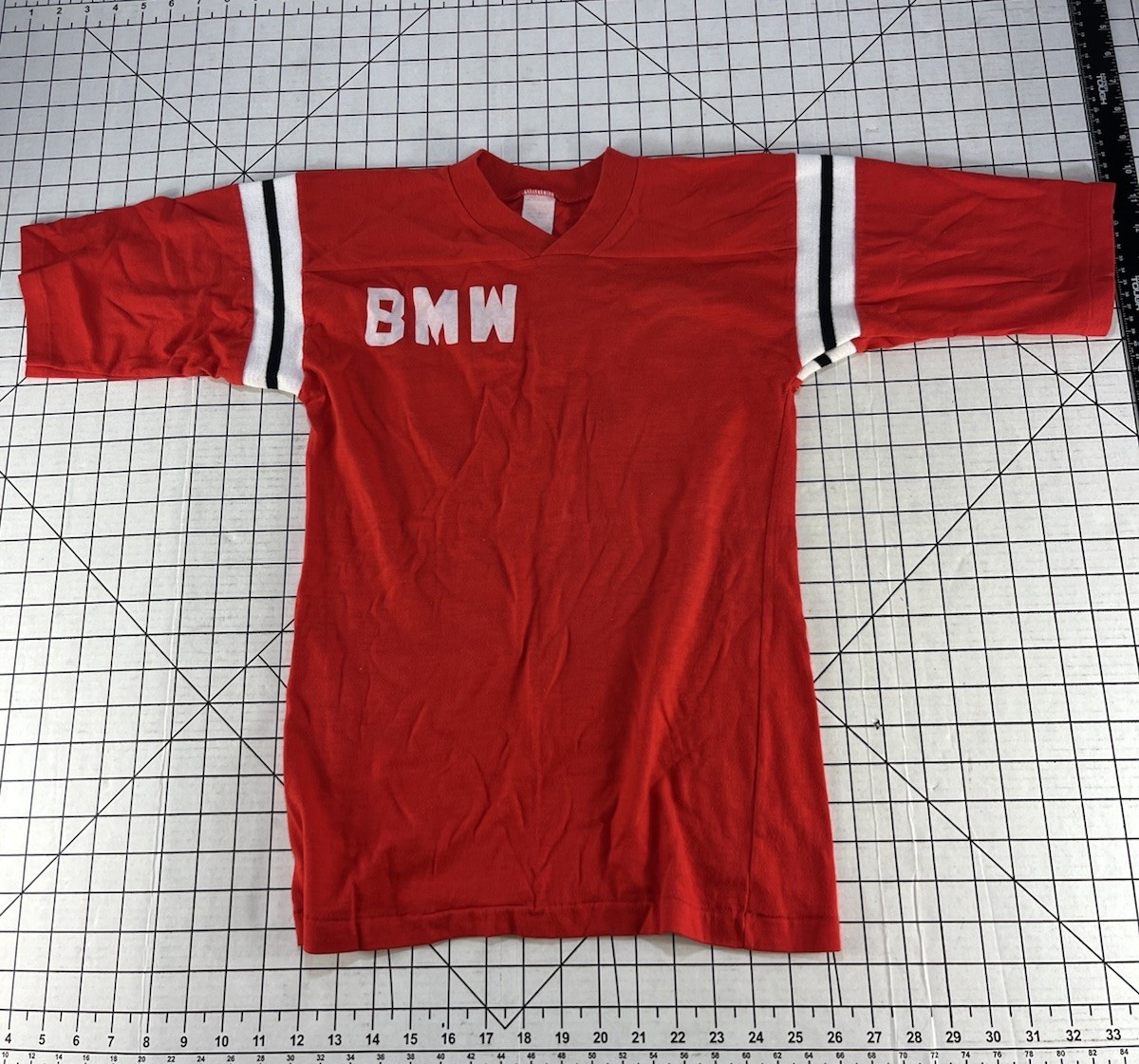 Vintage 70s 80s Ringer BMW Grandma Flock Print Atomic Retro Tee Surf Skate Mod gallery