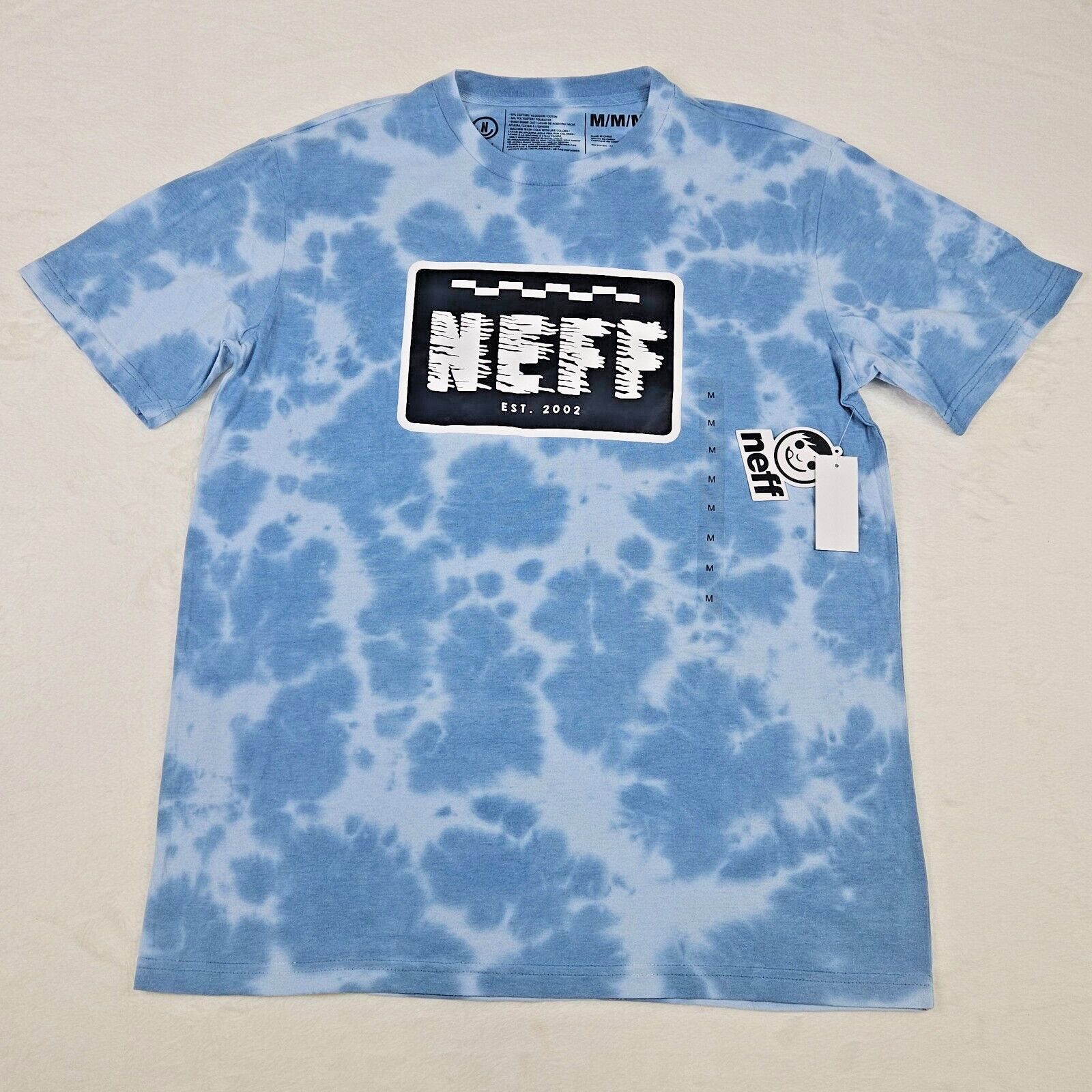 Neff Speedy Blue Clouds Tie Dye Short Sleeve T-Shirt Men’s Size S, M, L, XL