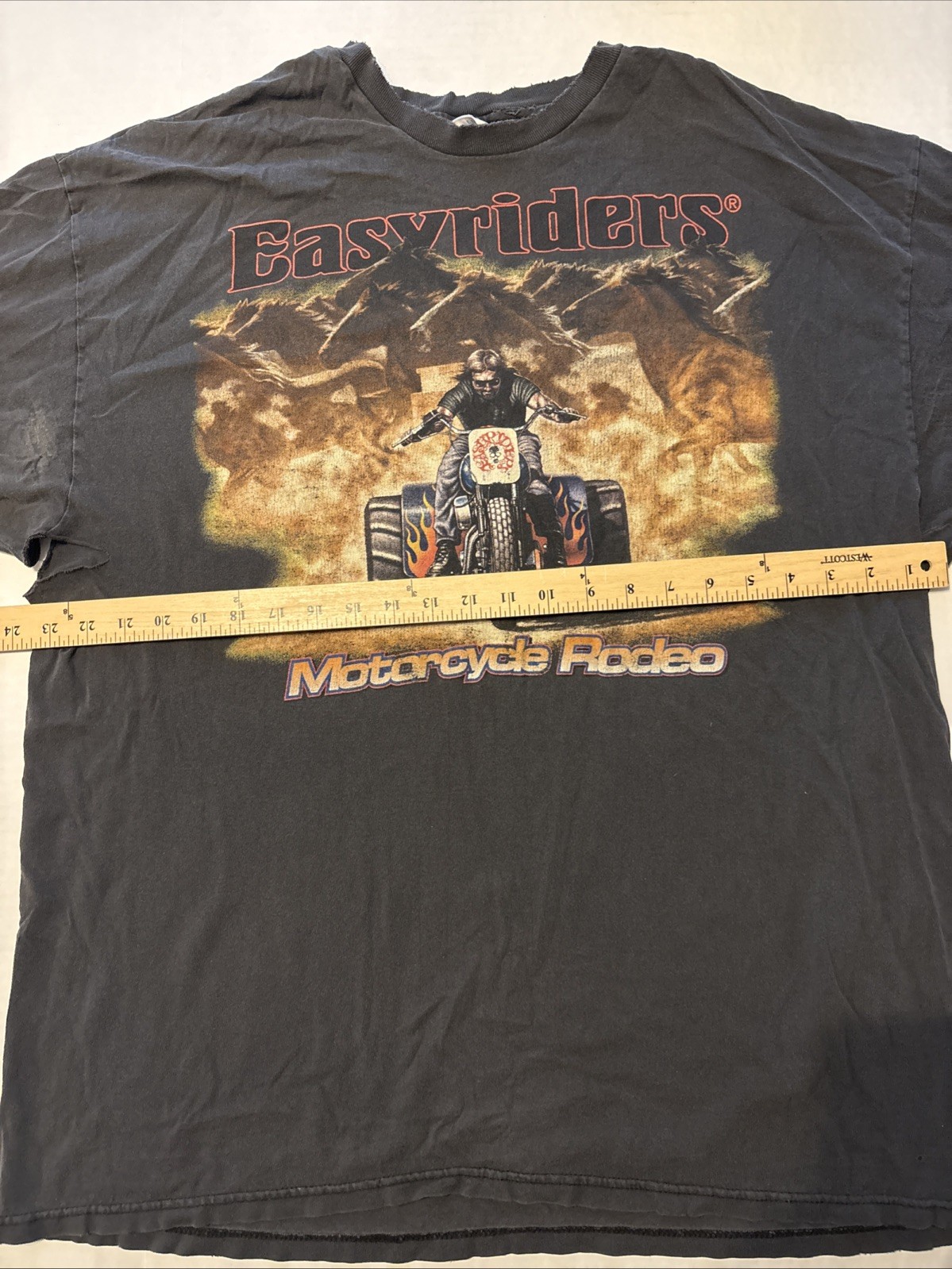 Vintage Easyriders Graphic Tee Mens 2XL Biker Shirt 2003 Rodeo Horses See Pics gallery