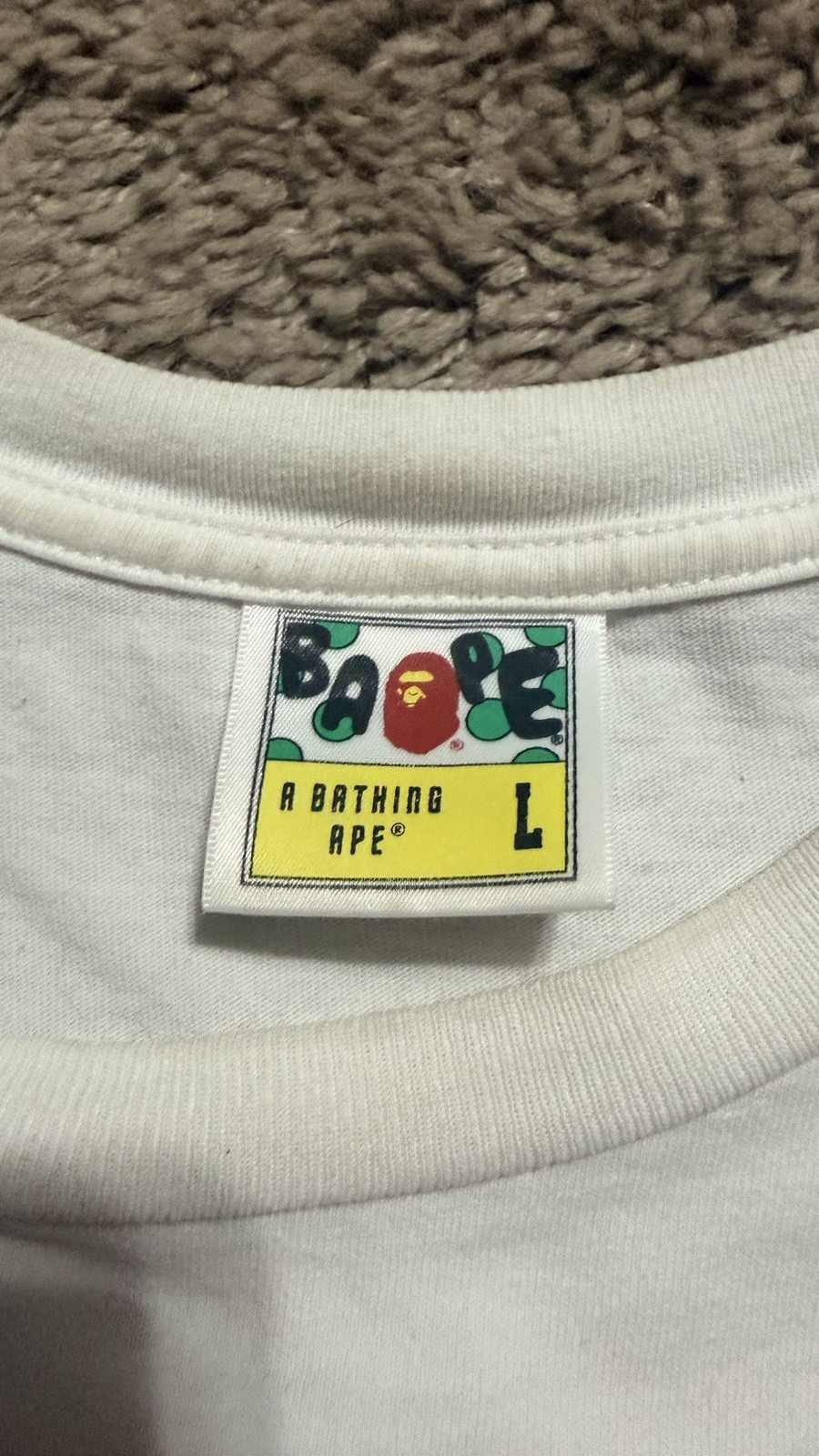 A Bathing Ape BAPE White Ape Head Graphic Cotton Tee Mens L *real not a rep* gallery