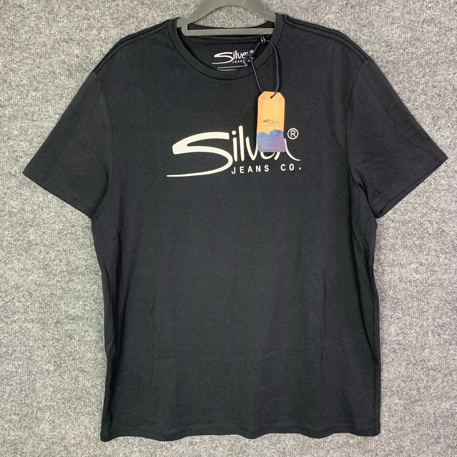 NEW Silver Jeans Mens Black Brand Logo T Shirt Size M gallery