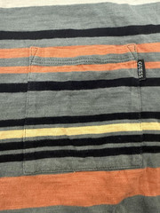 Guess Original Design Striped Pocket T Shirt Mens Small Green Orange Cotton Tee