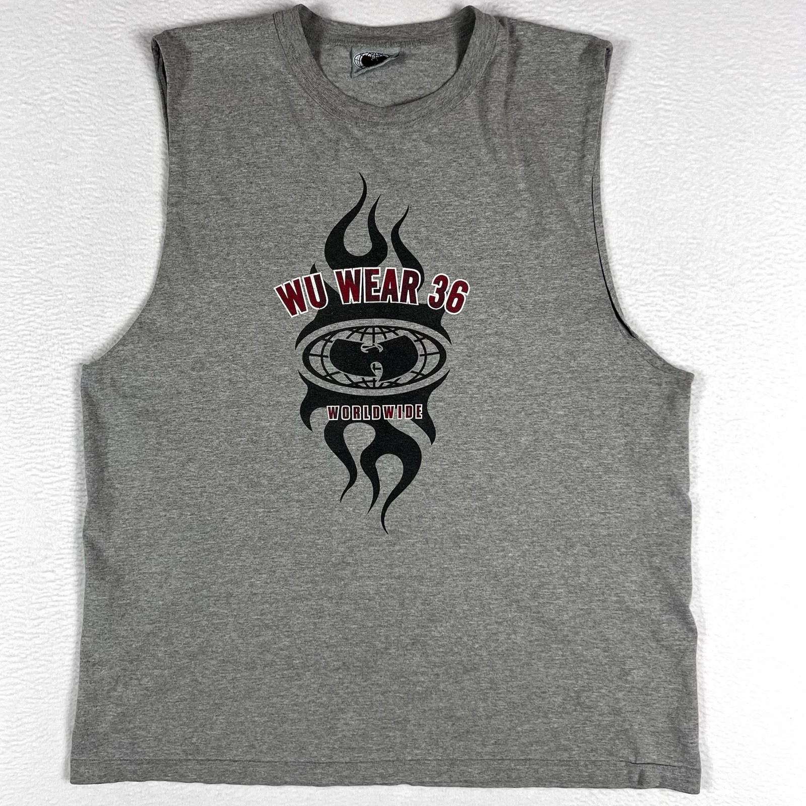 VTG 90s Wu Wear 36 Worldwide Wu Tang Clan Size 2XL HipHop Sleeveless Tank gallery
