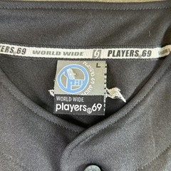 Vintage Y2K Players 69 Black/Gray Button-Up Baseball Jersey Athletic Gym Shirt