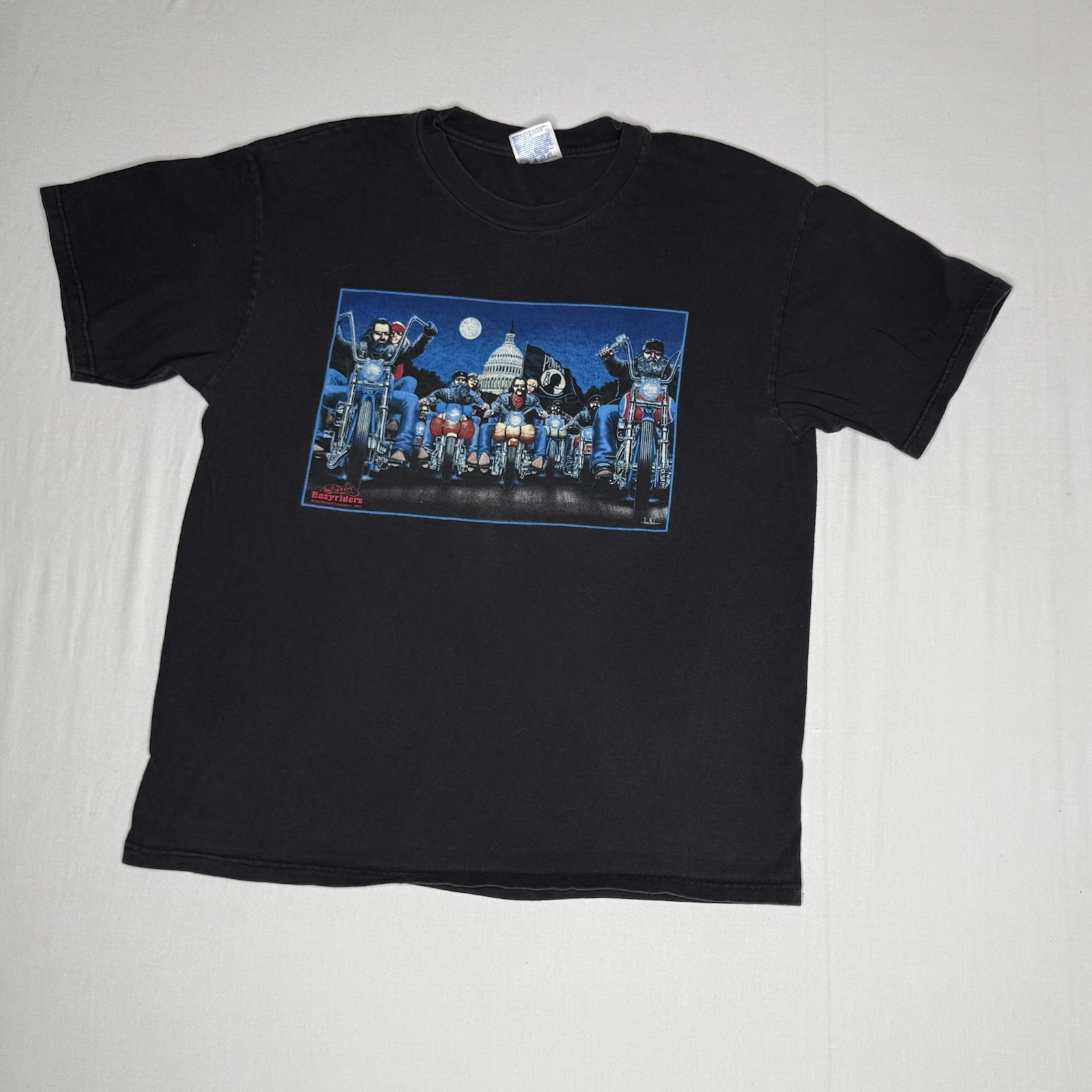 EASYRIDERS T Shirt Black Mens Large POW MIA HD Rally US Capitol David Mann Art gallery