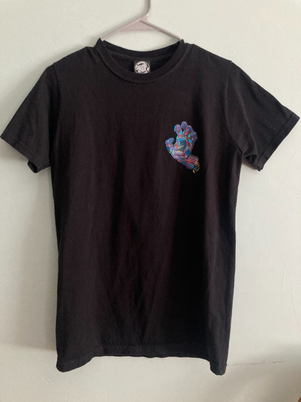 Santa Cruz Screaming Hand T Shirt Small Black Organic Cotton Purple SMALL gallery