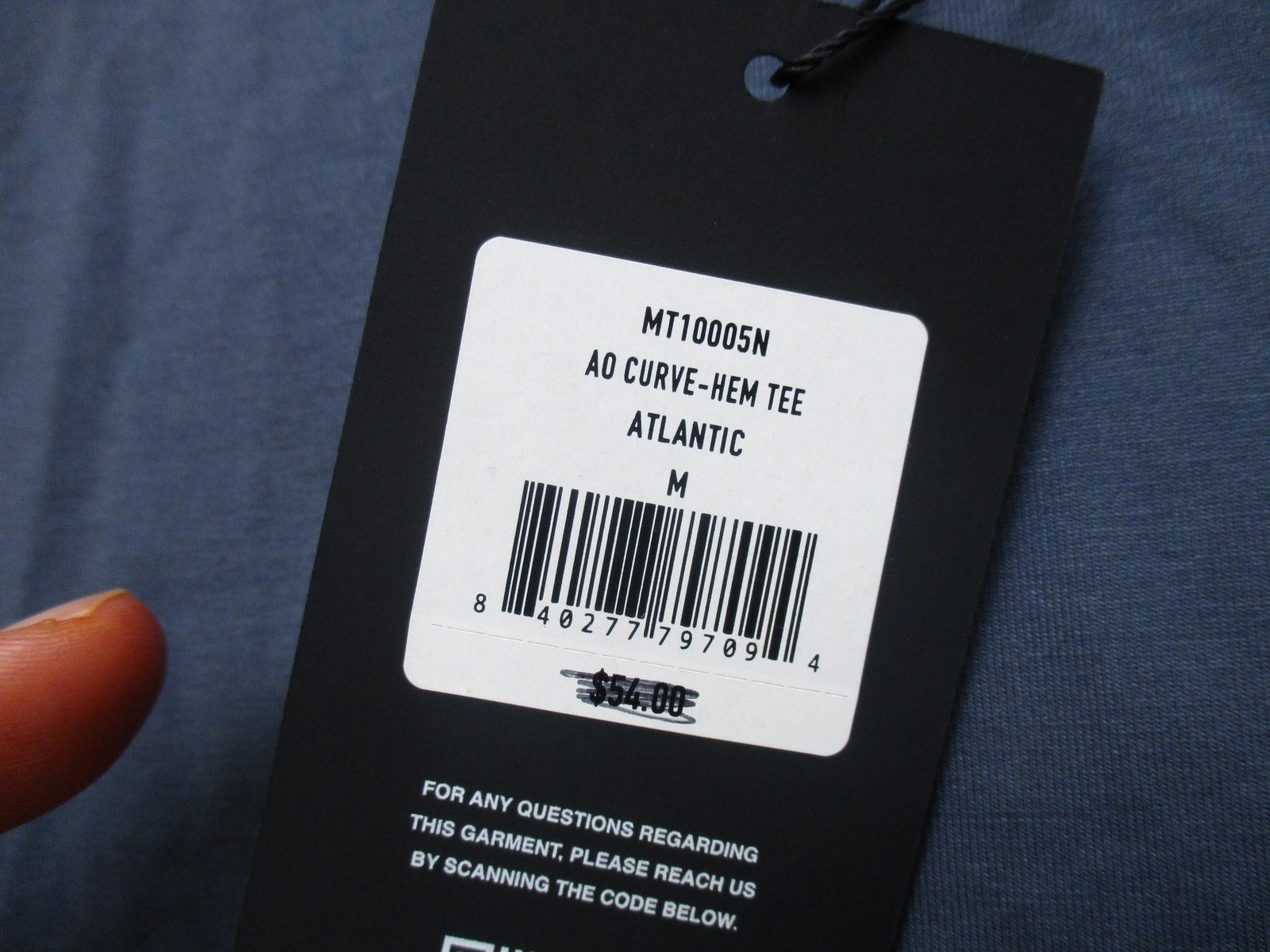 Cuts Shirt Mens M Blue Atlantic AO Curve-Hem PYCA Pro Stretch Short Sleeve Tee gallery