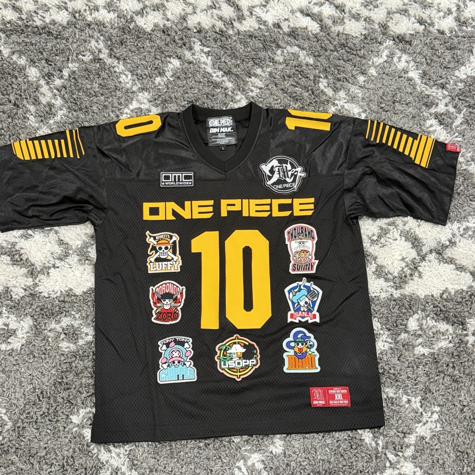 DIM MAK X ONE PIECE - Straw hat crew JERSEY BLACK YELLOW SIZE S gallery