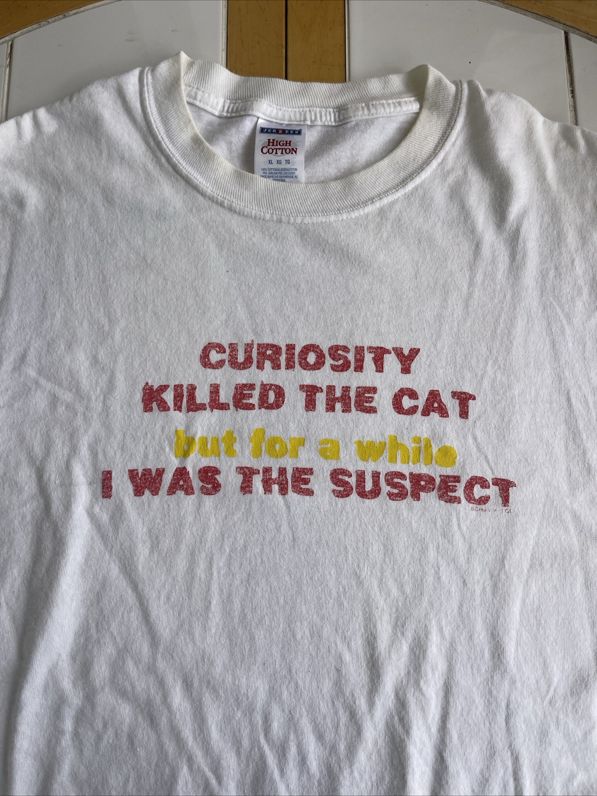 Curiosity Killed The Cat T Shirt XL Humor Funny Novelty Cat Person Vintage 90s gallery