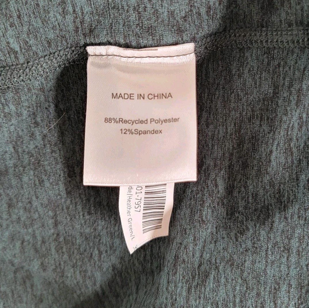 Quince Mens Hoodie Flowknit Performance Pullover Shirt Size Large Heather Green gallery