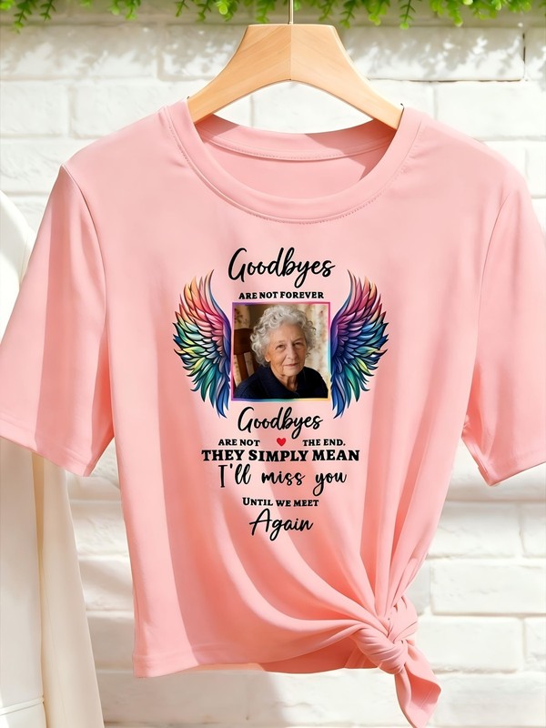 Customizable Personalized Round-neck T-shirt Tops Tee for Eternal Remembrance↗ gallery