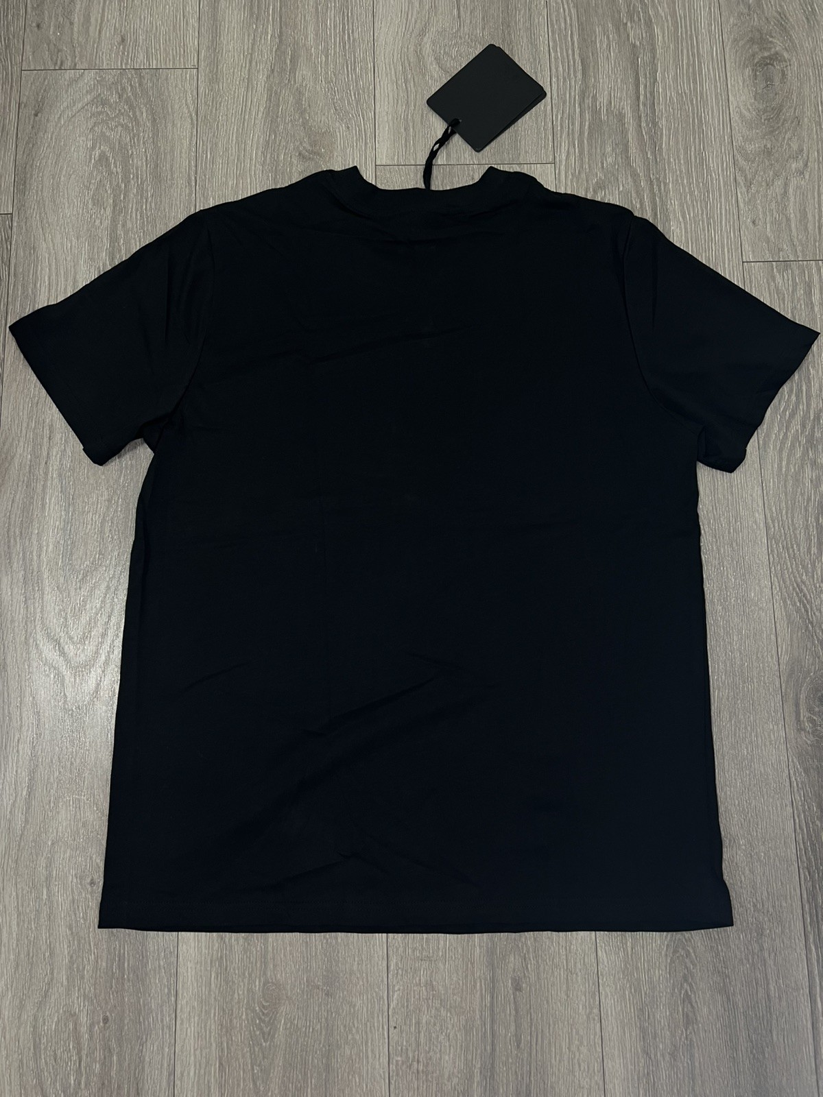 Moncler Blurred Logo Crewneck Cotton T-Shirt In Black & Men’s Small gallery
